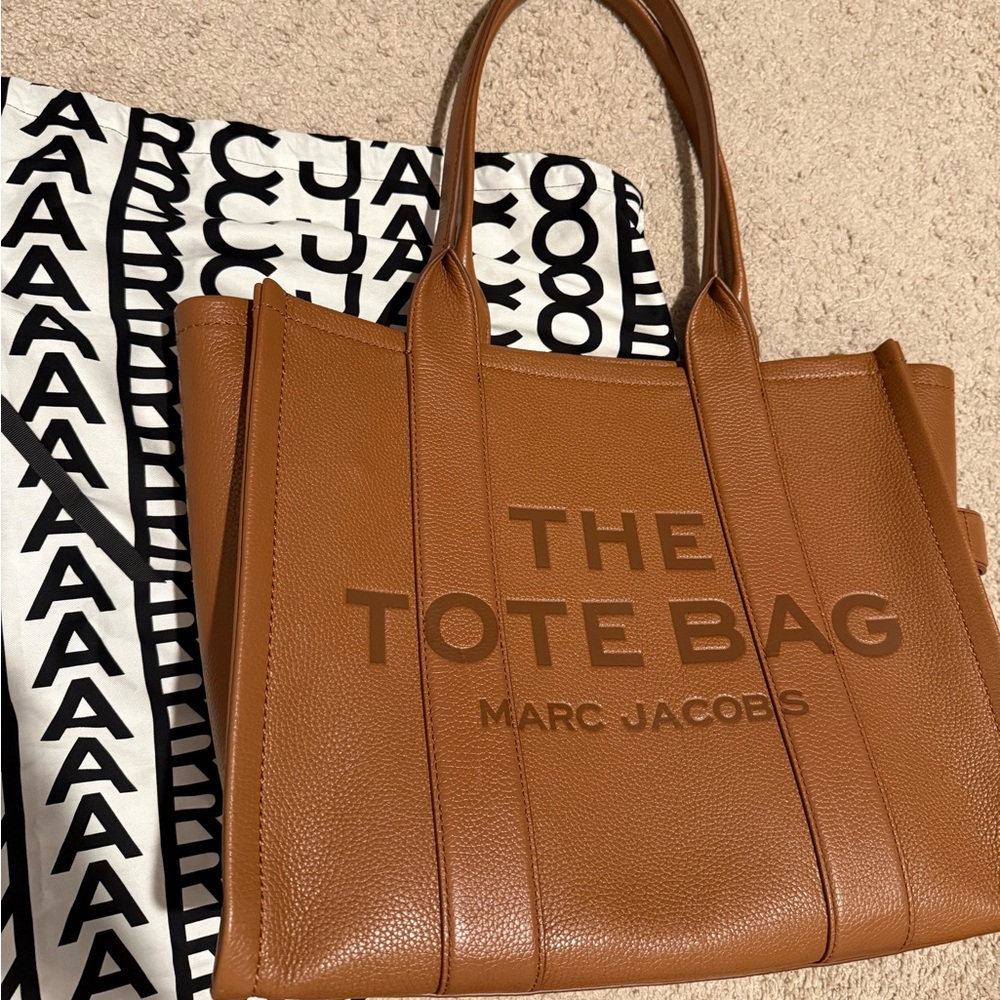 Marc Jacobs Large Brown Leather Tote Bag